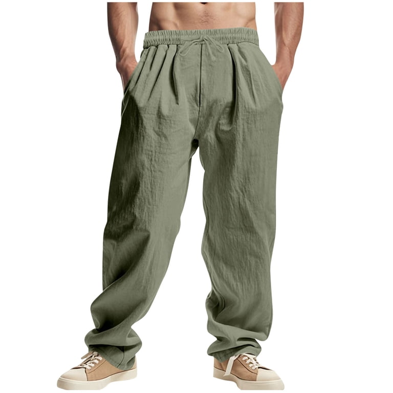 Men Casual Loose Wide Leg Pants Drawstring Pockets Exercise
