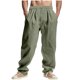 thumbnail image 1 of Pantalones largos para hombre, informales, holgados, de pierna ancha y con bolsillos con cordón, rectos, de poliéster., 1 of 7