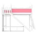 thumbnail image 6 of Leumius Full Loft Bed Frame with Storage Shelves and Wardrobe, Solid Wood Loft Bed with Detachable Slide and Ladders for Kids Teens Adults Pink and White, 6 of 8