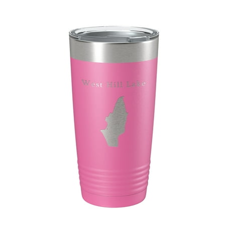 

West Hill Lake Pond Map Tumbler Travel Mug Insulated Laser Engraved Coffee Cup Connecticut 20 oz Pink