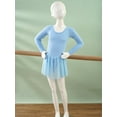 thumbnail image 3 of Alvivi Girls Long Sleeve Ballet Leotard Dress Solid Color Ballerina Dancewear 2-12, 3 of 7