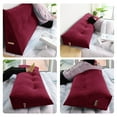 thumbnail image 2 of WOWMAX Large Bolster Triangular Positioning Support Reading Backrest Wedge Pillow Headboard for Day Bed Bunk Bed RV/Trailer with Removable Cover 39 Inches Velveteen Red Wine, 2 of 6