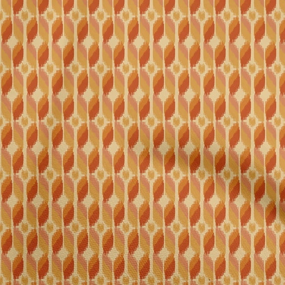 oneOone Cotton Poplin Orange2 Fabric Asian Ikat Sewing Craft Projects Fabric Prints By Yard 42 Inch Wide