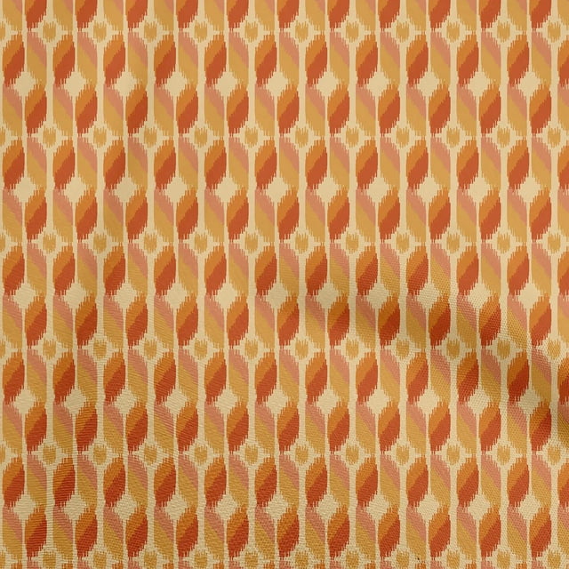oneOone Viscose Jersey Orange2 Fabric Asian Ikat Sewing Craft Projects Fabric Prints By Yard 60 Inch Wide