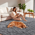 thumbnail image 4 of Sanmadrola Super Soft Shaggy Rugs Carpets 2.4x5.2 Feet Plush Area Rugs for Living Room Bedroom, Fluffy ​Rug for Nursery Playroom Dorm Room, Shag Plush Rug for Teen Room Decor, Grey, 4 of 7