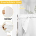 thumbnail image 6 of Grey Starfish Coastal No Hook Shower Curtain with Snap in Liner, Waterproof Fabric Shower Curtains, Nautical Summer Ocean Abstract Art Shower Curtain Set Top See Through for Bathroom 48"x72", 6 of 8