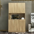thumbnail image 4 of 70.87" Wardrobe with Drawer and Shelf | Bedroom Storage, Rich Textured Veneer, 4 of 6