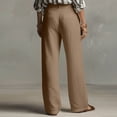 thumbnail image 5 of Levmjia Women Wide Leg Cotton Linen Pants High Waisted Elastic Waist Summer Casual Pure Color Loose Fit Breathable Lightweight Comfortable Pants For Women With Side Pockets, 5 of 6
