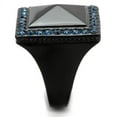 thumbnail image 4 of IP Black(Ion Plating) Stainless Steel Ring with Top Grade Crystal in Montana for Women Montana Stone Color Style TK1841 Size 7, 4 of 4