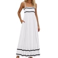 thumbnail image 3 of YuXingFu Wedding Guest Dresses for Women Maxi Crew Neck Plus Size Womens Dress Sleeveless for Beach Long Casual Summer White S, 3 of 6