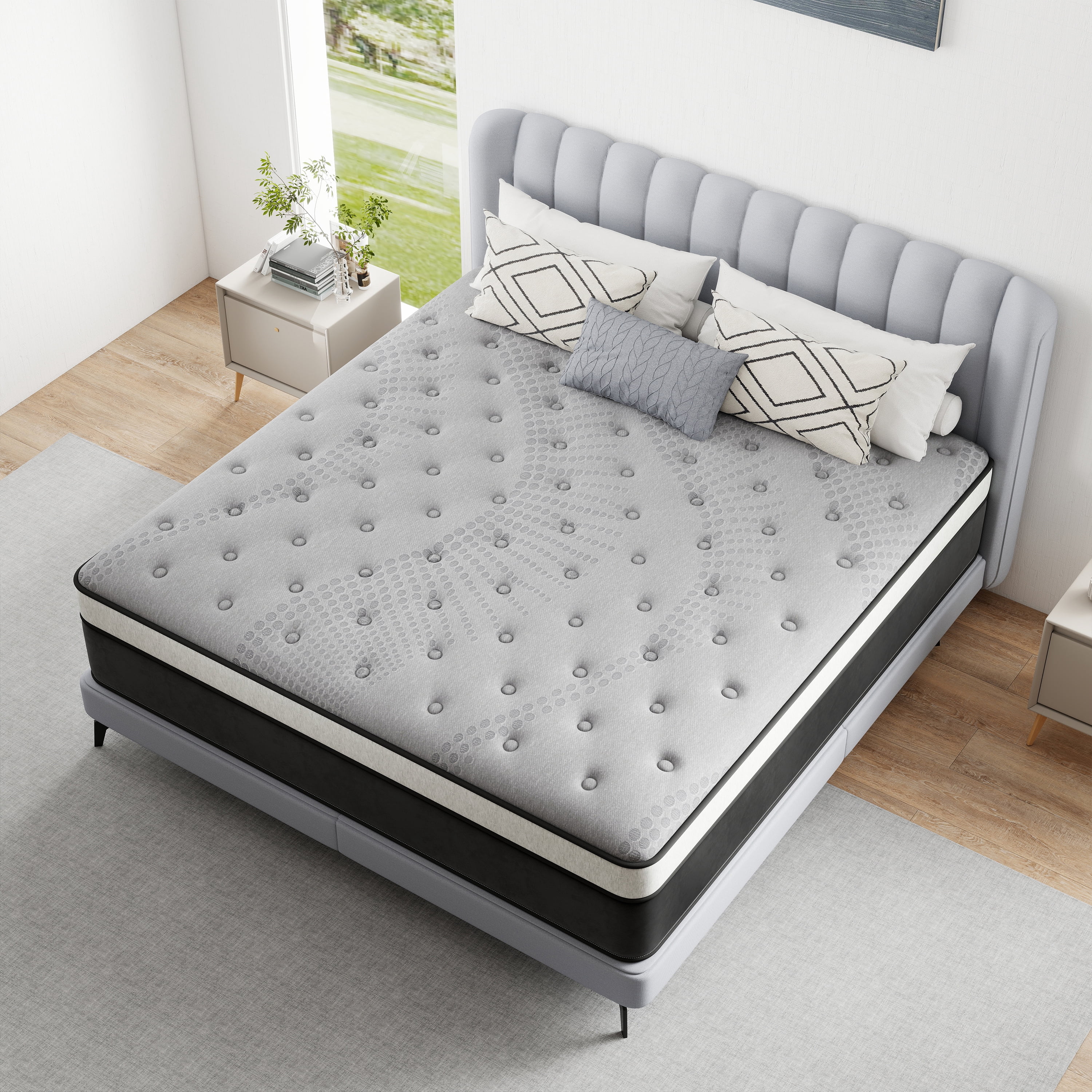 lemontalking 12 Inch Twin Gel Memory Foam Hybrid Mattress Pocket Spring In A Box Medium Firm