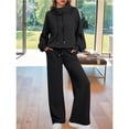 thumbnail image 4 of Conjuntos Deportivos de Dos Piezas para Mujer, Ideales para Otoño. Incluyen Sudadera con Cordón Ajustable y Pantalón Deportivo de Pierna . Negro M, 4 of 10