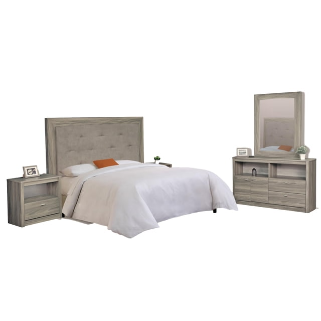 Recamara Kessa Muebles Akane King Size Gris