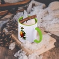 thumbnail image 5 of 3dRose, Redoute Vintage Watercolor Fruit Pomegranate Grenadier Punica, 15oz Two-Tone Green Mug, 5 of 7