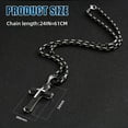thumbnail image 3 of VNOX Byzantine Cross Necklace for Men, Black Silver Stainless Steel Cross Chain Pendant Necklace Masculine Chunky Sturdy Mens Christian Jewelry Gift 24 Inch, 3 of 7