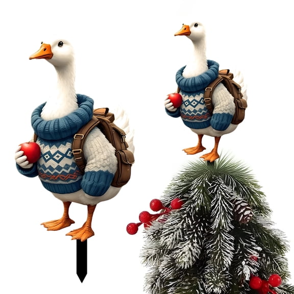 XIBUFE Fall Porch Goose Outfit,Pumpkin Lawn Goose Clothes,Cute Halloween Goose Costume for Geese Outdoor Patio Yard Decoration Winter Goose Outfits For Porch Goose