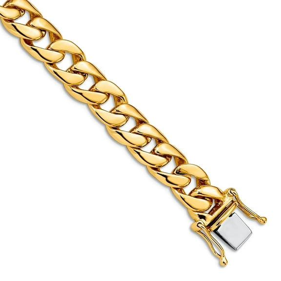 Primal Gold 14 Karat Two-Tone 8mm Solid Curb Link Chain Bracelet