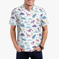 thumbnail image 2 of Balery Dinosaur Printed Men’s Short Sleeve Polo Shirt, Midweight Men's Shirt,Golf Polo shirts -3X-Large, 2 of 8