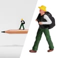 thumbnail image 3 of Figuras de resina en miniatura para dioramas, escala 1:87 HO, para microescenas Sombrero amarillo E, 3 of 8