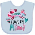 thumbnail image 3 of Inktastic I Love My Mimi Pink and Blue Fox with Hearts Boys or Girls Baby Bib, 3 of 4