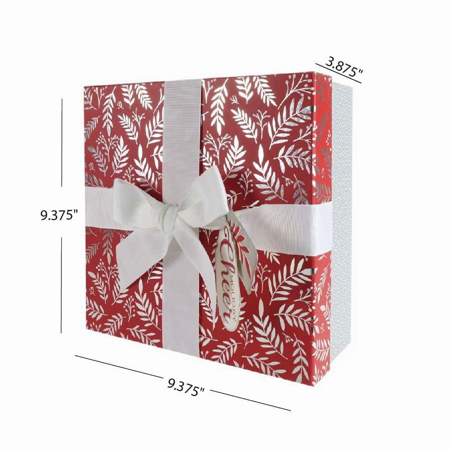 Holiday Time Christmas Square Ready To Gift Box, Botanical, Luxury Gift Box, Botanical