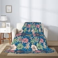 thumbnail image 2 of Rateoe Colorful Flowers Pattern Flannel Throw Blanket, Ultra-soft Blanket for Bed, Couch, Car, Hypoallergenic Anti-pilling blanket-60"x50"(Vertical), 2 of 6