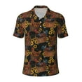 thumbnail image 2 of Daiia Embroidery Chicken Rooster And Sunflowers Pattern Men’s Polo Shirts,Solid Deck Shirt,Classic Fit, Breathable Cotton Polo for Casual and Sport Wear-XX-Large, 2 of 7