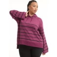 thumbnail image 4 of June & Vie Women's Plus Size Bell-Sleeve French Terry Sweatshirt, 4 of 6