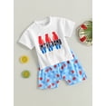 thumbnail image 4 of 4th of July Baby Boy Outfit Short Sleeve T-Shirt Shorts Set 6M 12M 18M 2Y 3Y 4Y Fourth of July Summer Clothes White 6-12 Months, 4 of 10