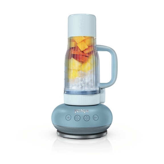 Ninja BlendBOSS 24-Oz Personal Blender, for Smoothies & Frozen Drinks, Travel Tumbler with LeakProof Lid and Chug Spout, Auto-iQ Technology, 1200 Peak Watts, DB300BL2 Glacier Blue