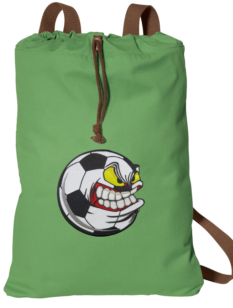 Soccer Drawstring Backpack NATURAL COTTON Soccer Nut Cinch Bag