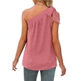 thumbnail image 2 of Un hombro Top Loose fit Pure color casual transpirable mujeres camisa sin mangas para el verano rojo Russet M, 2 of 4
