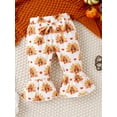 thumbnail image 6 of Wassery Toddler Girl Thanksgiving Outfits Set Clothes 3M 6M 9M 12M 18M Baby Girls Long Sleeve Rompers +Turkey Print Flare Pants 2Pcs Thanksgiving Clothing for Infant Girl, 6 of 9