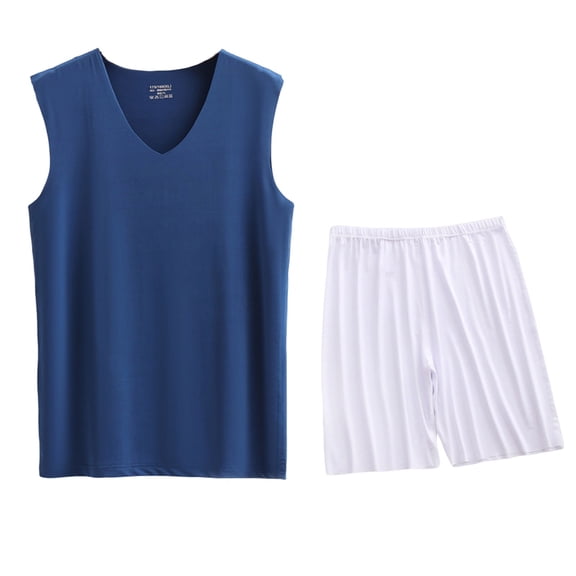 Vekome Gym Sets for Men 2 Piece Viscose Solid Color Lounge Sets Outfits Sleeveless Tank Tops Short Workout Matching Clothes