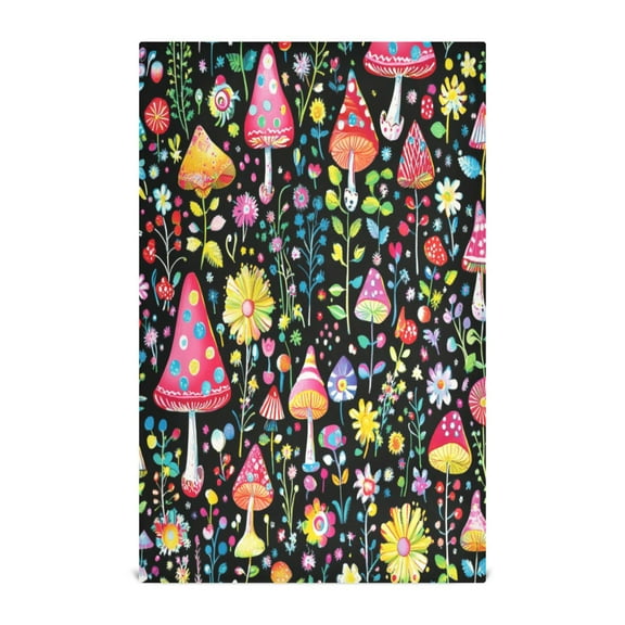 Magic Mushroom Decorative Waffle Towel Kitchen Dishcloth 28x18in Multi-Use Tea Towel