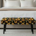 thumbnail image 5 of Psesaysky Soft Bench Seat Cover, Sunflowers Theme Poly Spandex Heavy Duty Bench Slipcover for Bedroom Dining Room, 5 of 9
