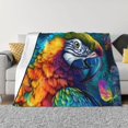 thumbnail image 3 of Throw Blanket for Couch, Colorful Parrot Jungle Dream Super Soft Fuzzy Comfy Warm Throw Blanket, Cuteness Lightweight Cozy Plush Flannel Blanket & Throws for Sofa and Bed All Season, 3 of 5