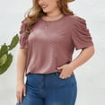 thumbnail image 7 of Mittory Summer Tops for Women Trendy Casual Chiffon Eyelet Blouse Floral Short Sleeve Tops Loose Summer Shirts, 7 of 7