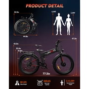 26 Fat Tire Folding Electric Bike for Adults, 3000W Peak Ebike, 48V 23Ah Battery, Dual Motor E-Bike, Up to 35MPH & 60 Miles Range, UL2849