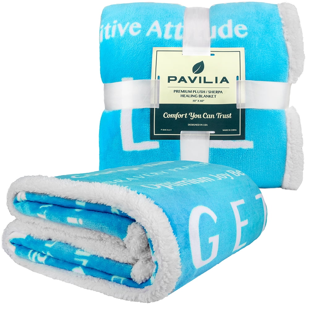 Love for Recovery Men Soft Sherpa Fleece Throw with Positive Energy Get Well Soon Gift Blanket for Women Comfort Warm Hugs Inspirational Gift 50x60, Navy Blue PAVILIA Healing Blanket Love for Recovery Men Soft Sherpa Fleece Throw with Positive Energy Get Well Soon Gift Blanket for Women Comfort Warm Hugs Inspirational Gift 50x60, Navy Blue PAVILIA Healing Blanket