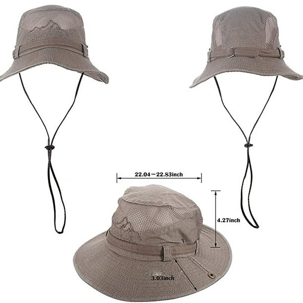 Akmi Men Wide Brim Sun Hat Fishing Safari Hiking Hats Uv Protection Cotton Bucket Hat Beach Hat