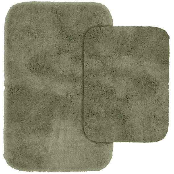 Garland Rug Finest Luxury 2 Piece Ultra Plush Washable Bath Rug Set Deep Fern