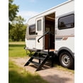 thumbnail image 3 of 3-Step Foldable RV Step Stool with Handrail - Heavy-Duty Outdoor Camper Steps for Travel Trailer, Mobile Home, Spa & High Reach, 3 of 6