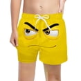 thumbnail image 1 of Boys Swim Trunks With Expression Prints Beach Shorts Kids Summer Pool Party Clothes, 1 of 4