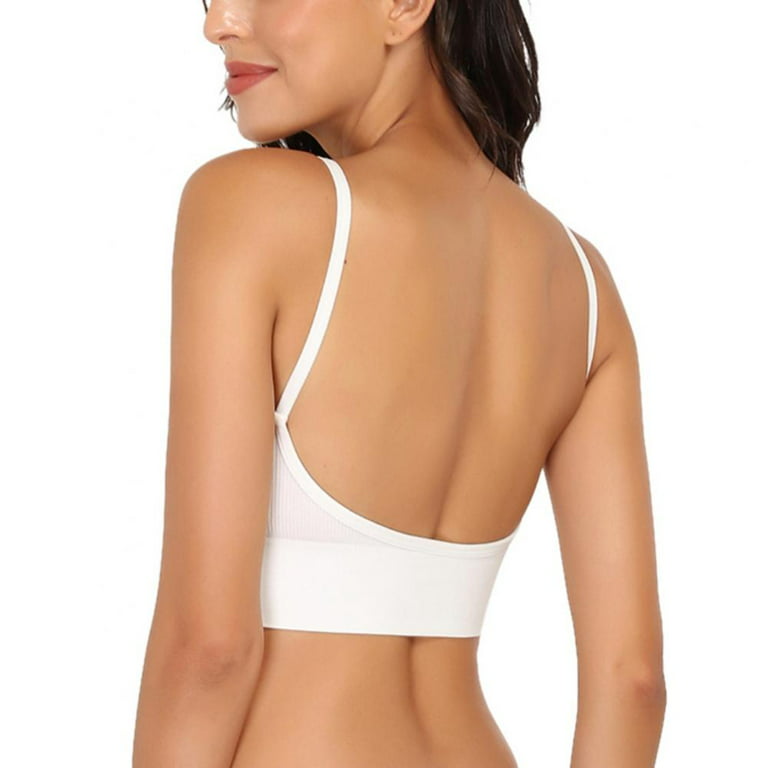 Women 3/4 Cup Seamless Underwear Lingerie Low Back Bralette Camis