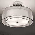 thumbnail image 3 of Depuley 3 Light LED Ceiling Pendant Light Drum Shape Pendant Light 2 Layer Farbic Flush Mount Ceiling Light for Living Room Bedroom Kitchen Dining Hallway Entry Foyer, E26 Socket, 3 of 9