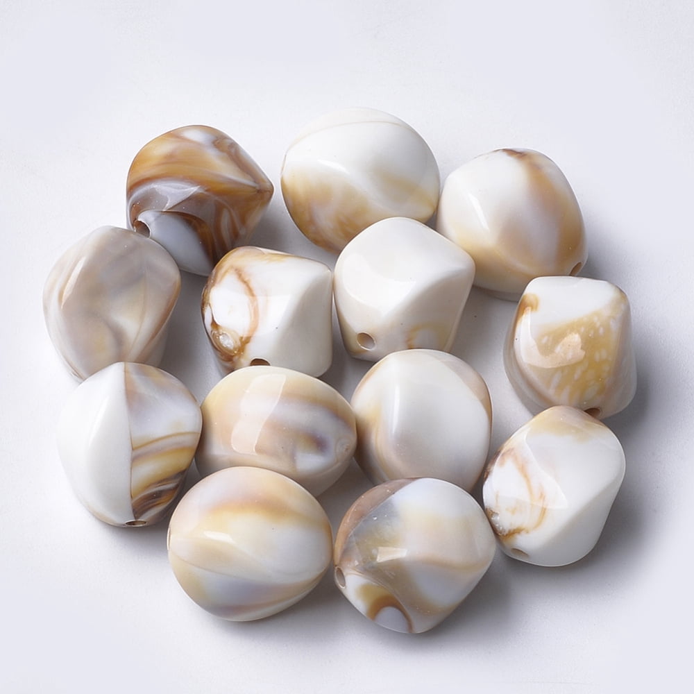 500gs Acrylic Beads Imitation style Nuggets Linen 15.5x12x12mm Hole: 1.8mm about 310pcs/500g