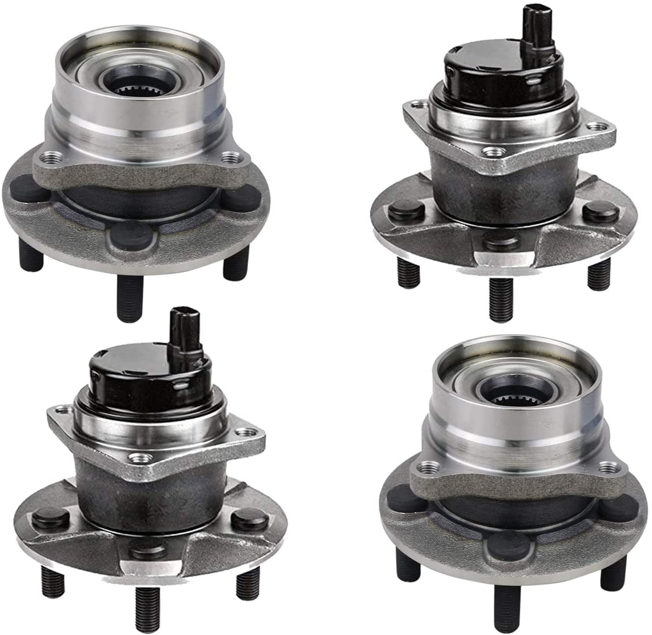 4PC Front and Rear Wheel Bearing & Hub Assemblies for 20042009 Toyota Prius