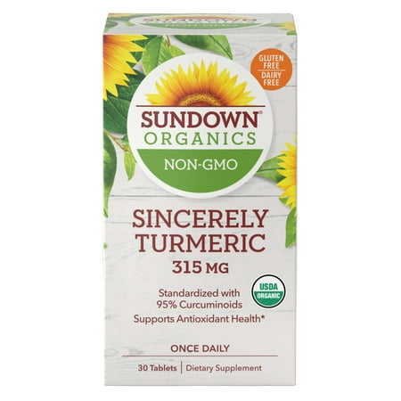 Sundown Organics - Simply Turmeric 315 mg, Once Daily, Non-GMO, USDA Certified Organic, 30 Tablets