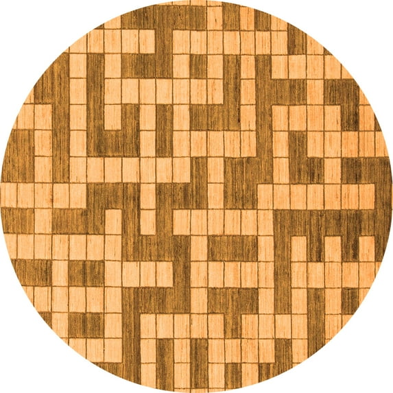 Ahgly Company Indoor Round Solid Orange Modern Area Rugs, 4' Round
